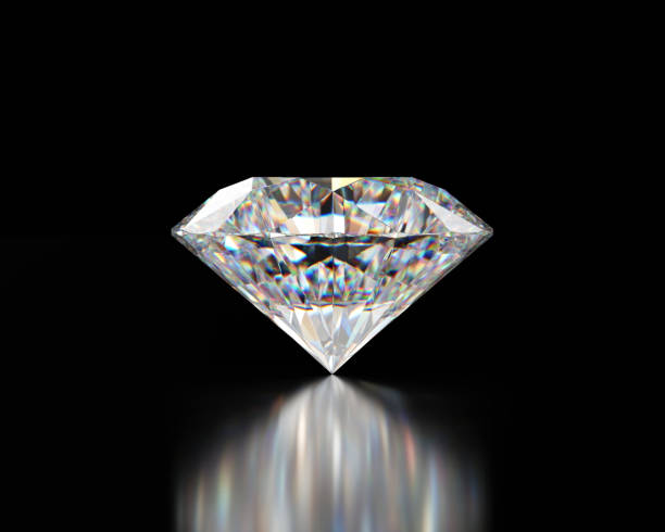 istock Shiny facet diamond placed on glossy background 3d rendering 1688372439