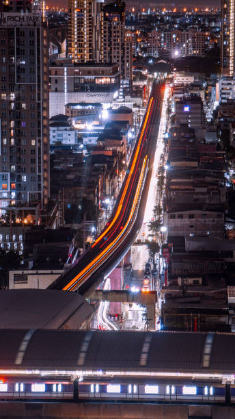 istock Sky Train Taillinght in city 1688416326