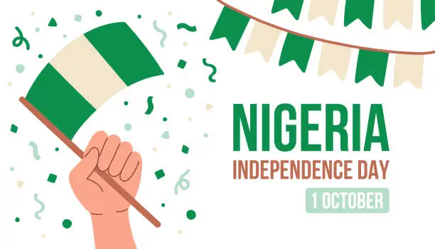 Vector illustration of October 1, Nigeria Independence Day Vector illustration. Suitable for greeting card, poster and banner. Vector illustration