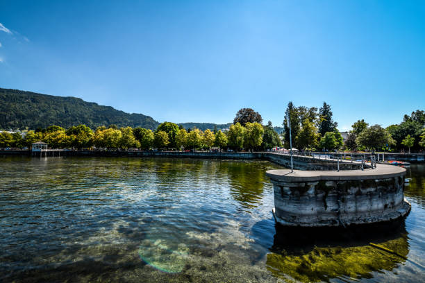 The Waters Of Bodensee Near It's Pier In Bregenz, Austria
