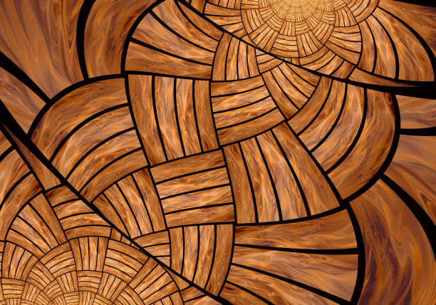 Fractal art wooden flooring concept background.