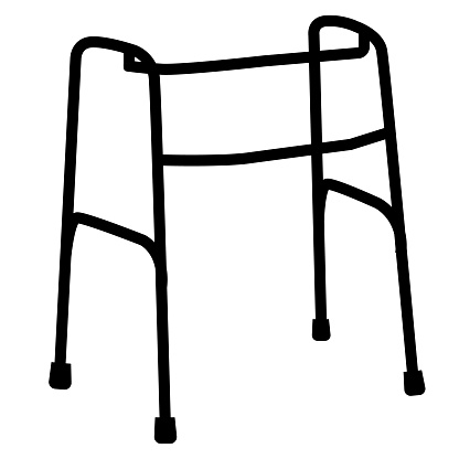 zimmer frame icon. walking frame sign. unsteady moving symbol. flat style.