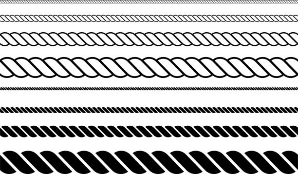 straight outline silhouette rope border pattern