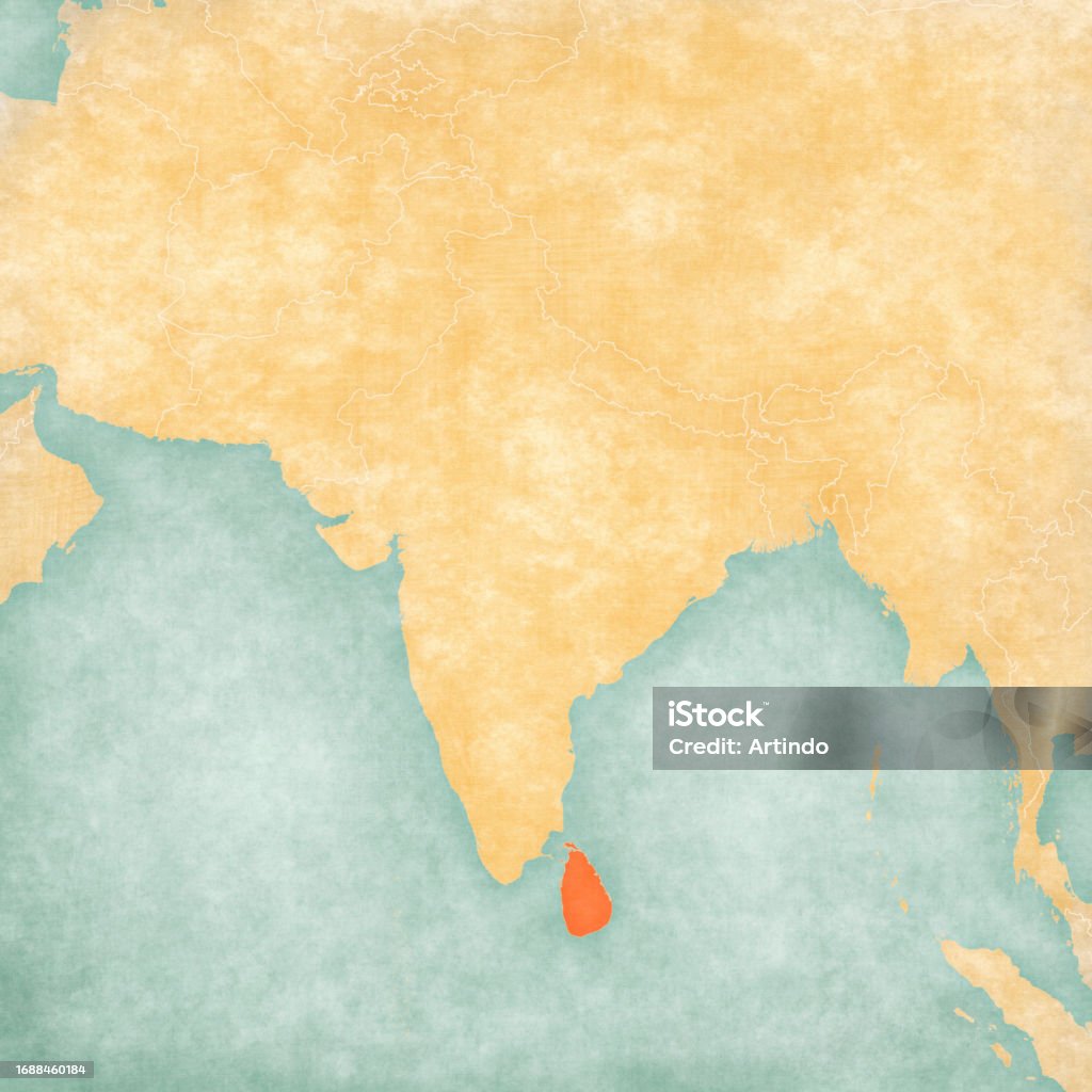 Map Of South Asia Sri Lanka Stock Illustration - Download Image Now