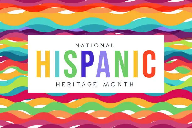 Vector illustration of Hispanic heritage month. Vector web banner, poster, card for social media, networks. Greeting with national Hispanic heritage month text.  Vector stock illustration