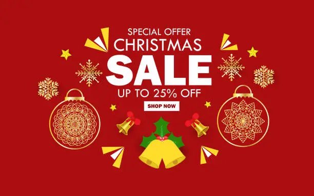 Vector illustration of Christmas Sale banner design