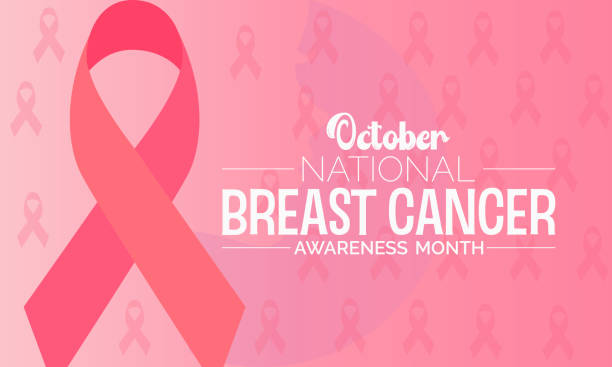 全国乳がん啓発月間は、世界中の乳がんに冒された人々の早期発見、教育、およびサポートを支持しています。ピンクの強さのベクター画像テンプレートのために団結します。 - backgrounds pink femininity ribbon点のイラスト素材／クリップアート素材／マンガ素材／アイコン素材
