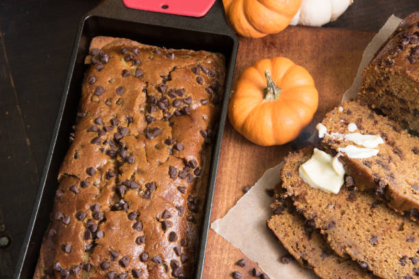 istock Pumpkin and cream cheese bread with chocolate chips. 1688487330