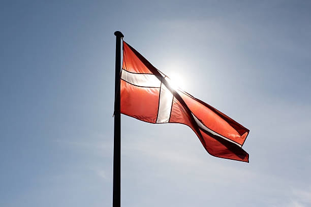 istock Flag of Denmark against  sun 168848760
