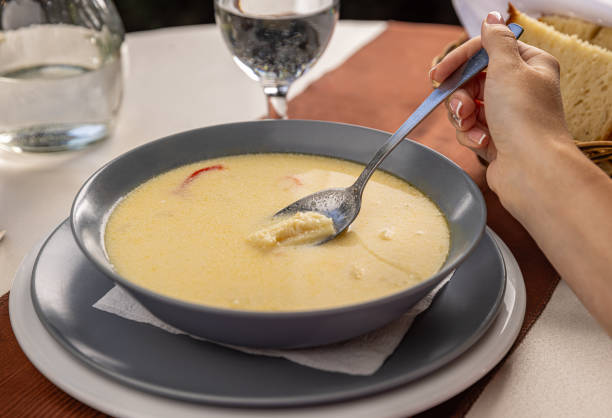 istock Bowl with tasty traditional Romanian tripe soup 1688502420
