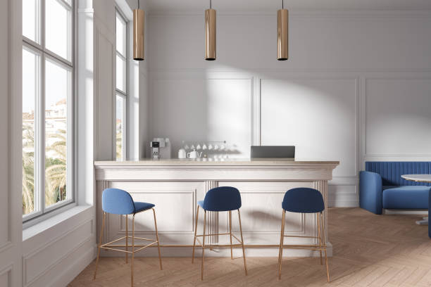 istock White coffee shop interior with bar counter 1688506466