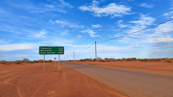 Outback Highway in the middle of Australia