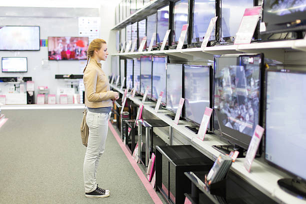 istock woman buys the TV. 168855927