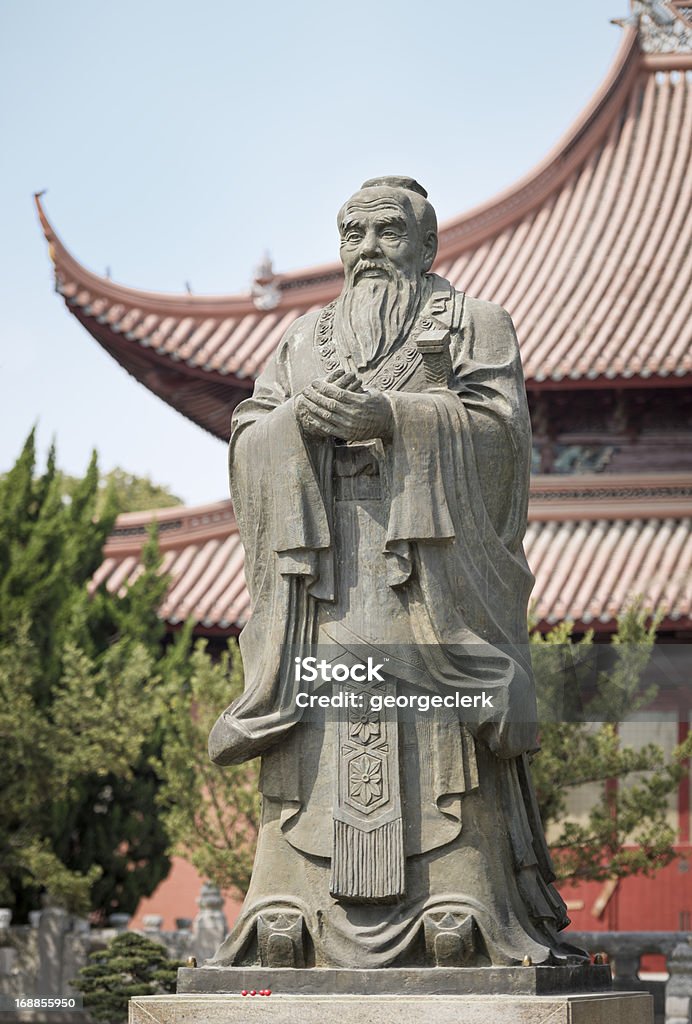 Confucius Statue and Temple in Suzhou, China A stone statue of the Chinese philosopher and teacher Confucius, who lived between 551 and 479 BC.  Confucius Stock Photo