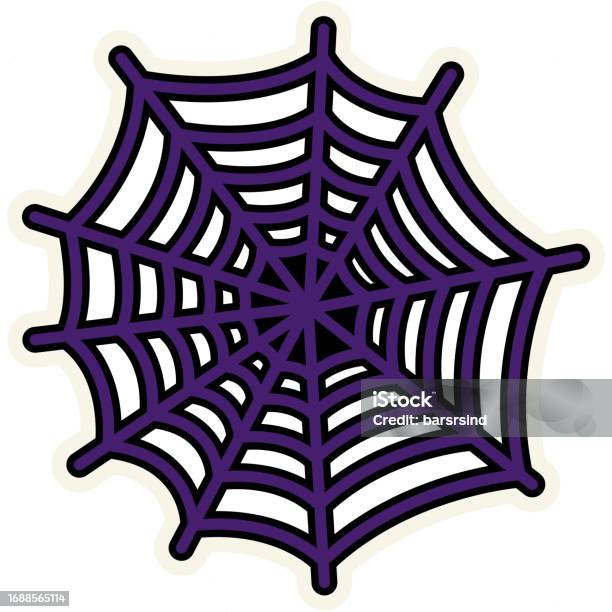 Sticky Web Inage Halloween Stroked Sticky Web Sticker Stock Illustration - Download ...