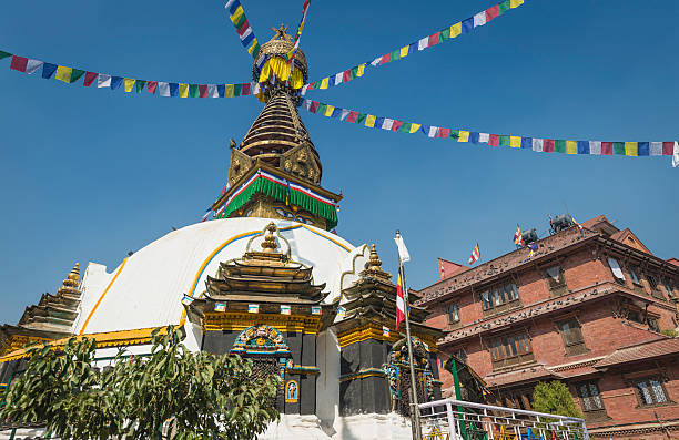 istock Colourful Buddhist prayer flags white stupa Kathmandu Nepal 168856828