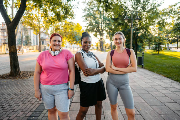 istock Three Young Female Joggers In The Public Park 1688571713