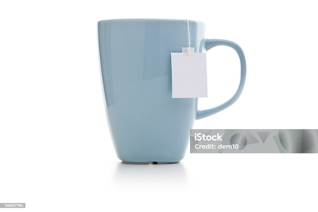 Blue mug with tea bag Tea - Hot Drink Stock Photo