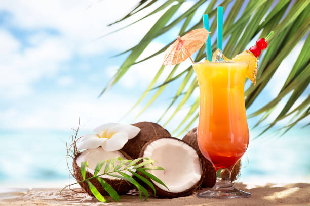 istock Tequila sunrise cocktail on the beach 168857810