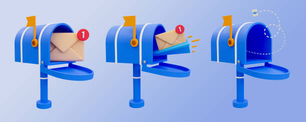 istock 3d minimal newsletter concept. mail notifications. set of mailboxes. 3d illustration. 1688609719