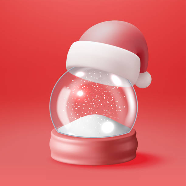 istock 3D Glass Christmas Snow Globe with Santa Claus Hat 1688643330