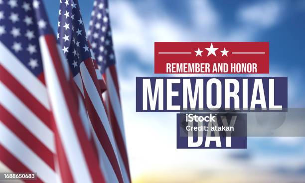 Usa Flag And Memorial Day Stock Photo - Download Image Now - Patriotism, US Memorial Day, Veteran