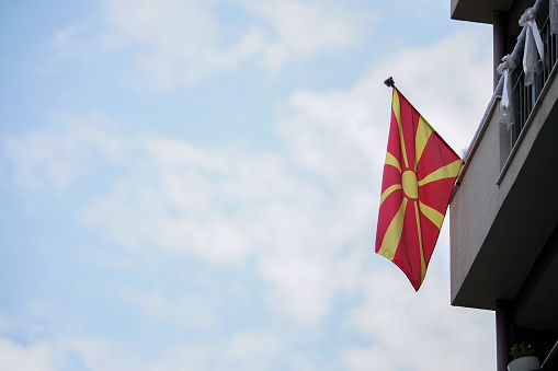 Macedonian flag on wedding ceremony