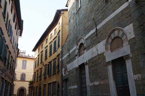 Exterior of historic buildings of Lucca, Tuscany, Italy