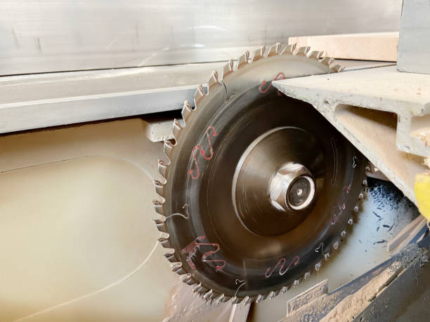 istock Circular saw in carpentry workshop or factory 1688678768