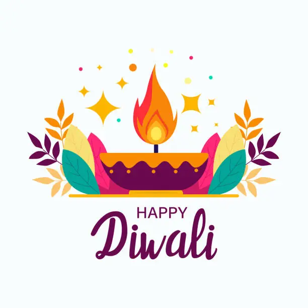 Vector illustration of Happy Diwali festival celebration. Background, poster, card, banner vector illustration