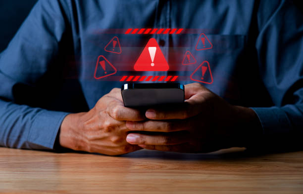 istock Alert email inbox for notification on internet letter security, caution against spam, viruses, junk and trash mail, and compromised information. 1688713201