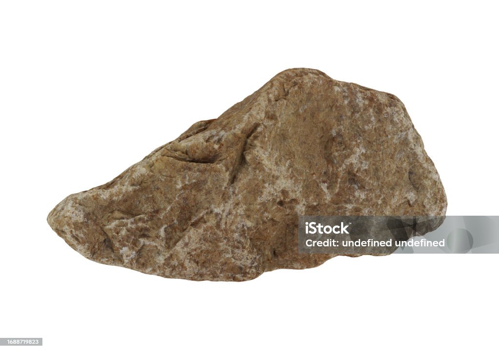 1 stone deferent form and shape isolate on white background Stone - Object Stock Photo