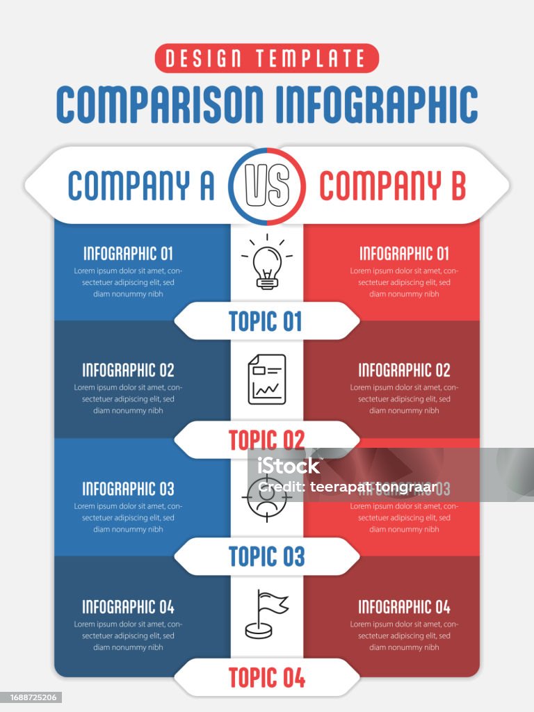 Comparing Two Services Comparison Infographic Design Template Stock Illustration - Download ...