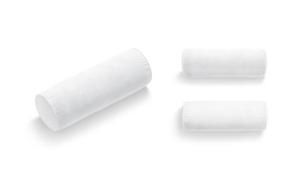 istock Blank white bolster pillow mockup, different views 1688771032
