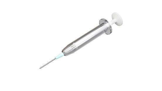 3D rendering of syringe injection, Medical equipment concept