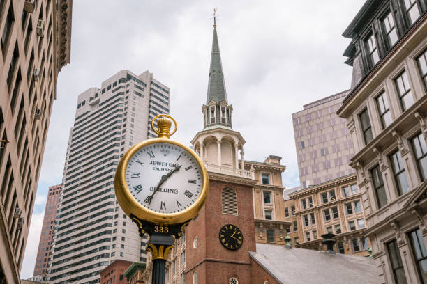 Clock in Boston stock photo