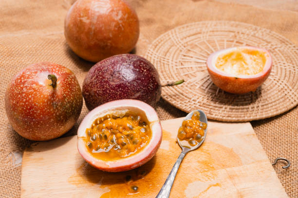 istock Passion fruit cut in half to make juice or eat. 1688794592