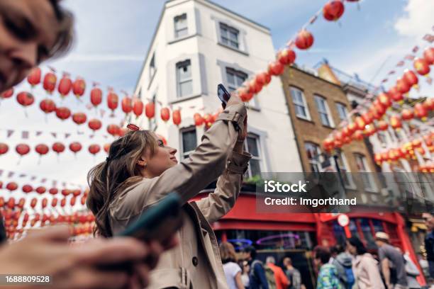 Teenage Girl Sightseeing Chinatown In London United Kingdom Stock Photo - Download Image Now