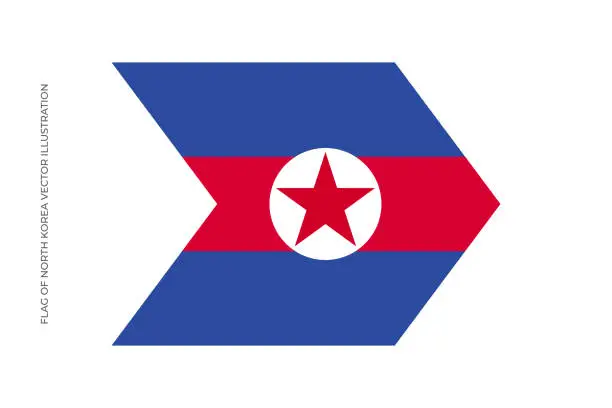 Vector illustration of Flag of North Korea stock illustration. North Korean Flag.