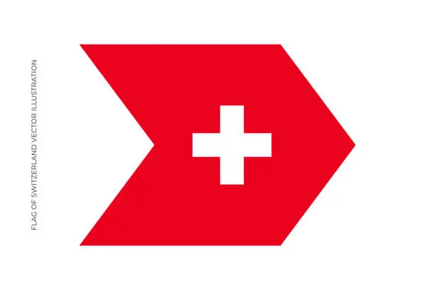 Vector illustration of Flag of Switzerland stock illustration. Swiss Flag.