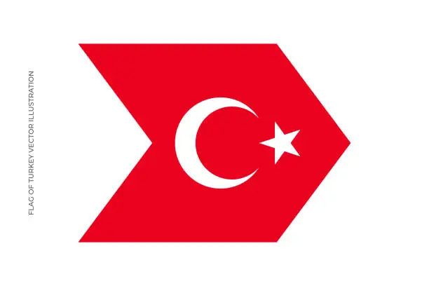 Vector illustration of Flag of Turkey stock illustration. Turkish Flag.