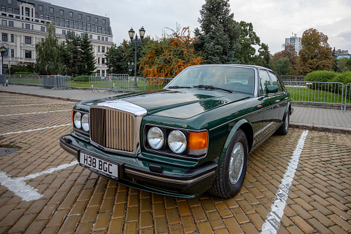 Sofia, Bulgaria - September 17, 2023: Autumn Retro Parade of Old or Vintage Cars, Retro Car Bentley Turbo RT