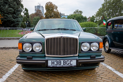 Sofia, Bulgaria - September 17, 2023: Autumn Retro Parade of Old or Vintage Cars, Retro Car Bentley Turbo RT