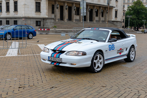 Sofia, Bulgaria - September 17, 2023: Autumn Retro Parade of Old or Vintage Cars, Retro Car