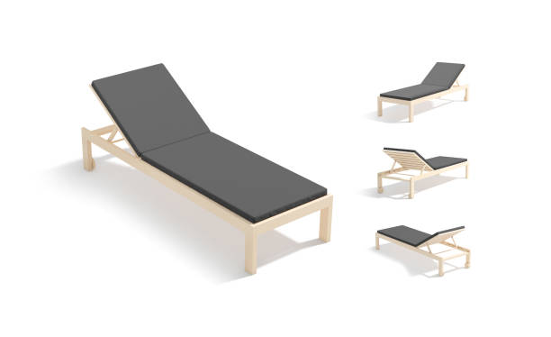 istock Blank black hotel lounger mockup, different views 1688843618