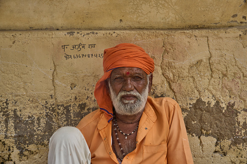 Khatu, India ; 09-16-2023 : A portrait of indian monk