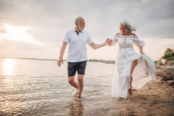 istock Happy senior couple on vacation 1688910973