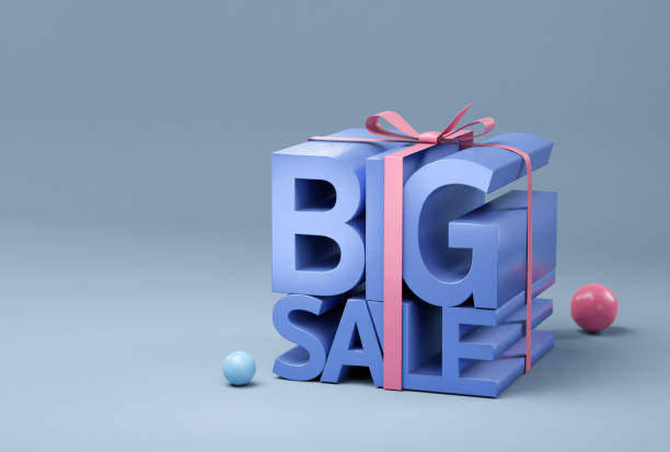 istock BIG SALE 3D typography with ribbons, gift box 1688912112