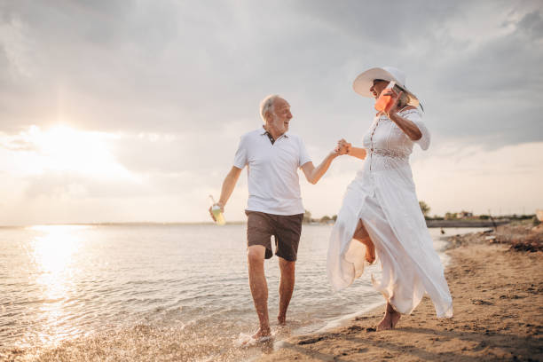 istock Happy senior couple on vacation 1688912663