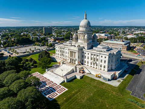 Aerial shot of Rhode Island State Capitol Building